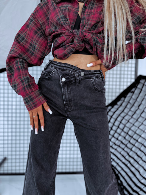 "FLEX JEANS" T6042-5 - Tamsiai pilkos